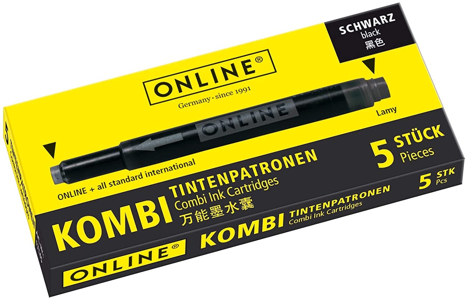 Online double-sided pen ink cartridges, universal pen refills, compatible with all common fountain pens, even Lamy pens