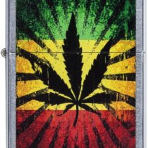 Zippo Windproof Lighter| Metal Long Lasting Zippo Lighter |Best with Zippo Lighter Fluid| Refillable Lighter| Perfect for Cigarettes Cigars Candles |Pocket Lighter Fire Starter |Rasta Leaf