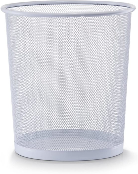 Zeller Basket 26x28cm in white, Silber/Stahl, 28 x 28 x 8 cm