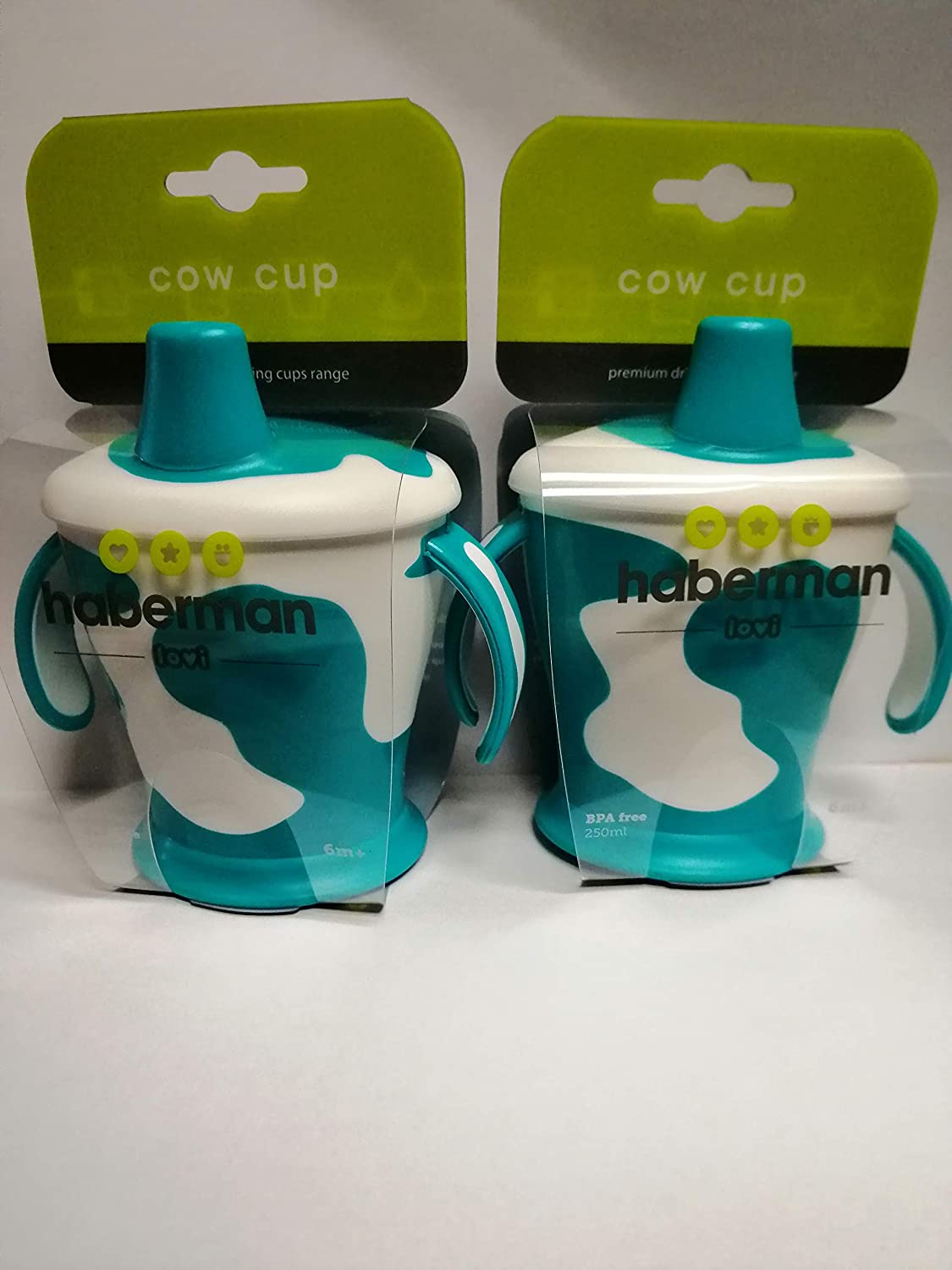 Anywayup Cow Cup 250ml Turquoise 2 Pack BigaMart