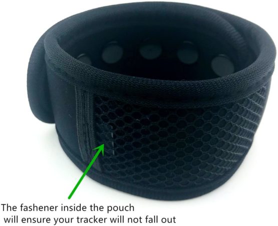 CAREOR Adjustable Arm&Ankle Running Band Wristband Band with Buckle and Mesh Pouch For Garmin & ONE/Flex 2/ALTA/ALTA HR Fitness Tracker Wristband (Black-11-13'') - Image 4