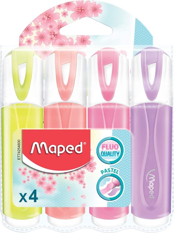Maped Pastel Highlighter Pens - Assorted Colours (Pack of 4) - Image 2