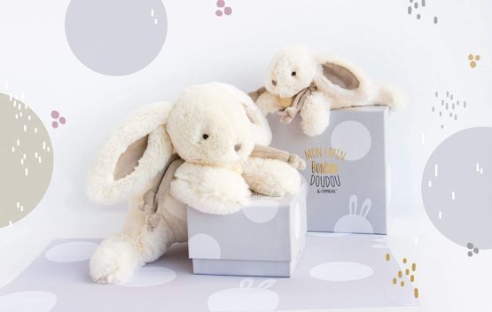 Doudou et Compagnie Rabbit Soft Toy 16 cm Taupe - Image 3