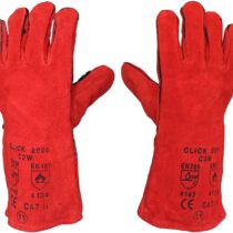 1 x Welding Gloves Long Leather Gaunlets Heat Resistant Lined MIG ARC Welders