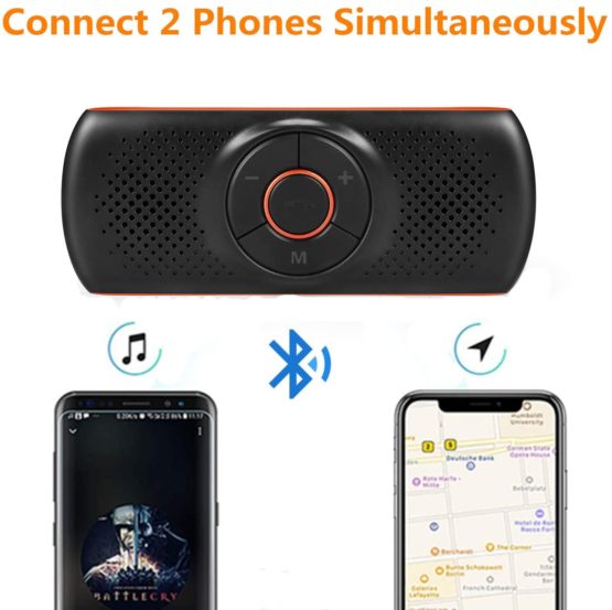 NETVIP Bluetooth Car Speakerphone Sun Visor Bluetooth 4.2 Handsfree Car Kit Audio Speakerphone TF Music Player Wireless Sun Visor Player Multifunction Stereo Music Speaker Dual Link Connectivity - Image 3