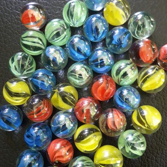 ARSUK Cat’s Eye 100 PCs Wonderful Designed Coloured Assorted Glass Marble Runs for Kids in a Net Bag - Image 4