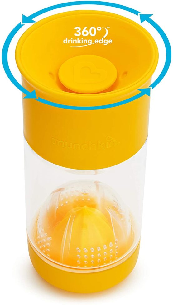 Munchkin Miracle 360 Fruit Infuser Sippy Cup, 14 oz/414 ml, Yellow - Image 3
