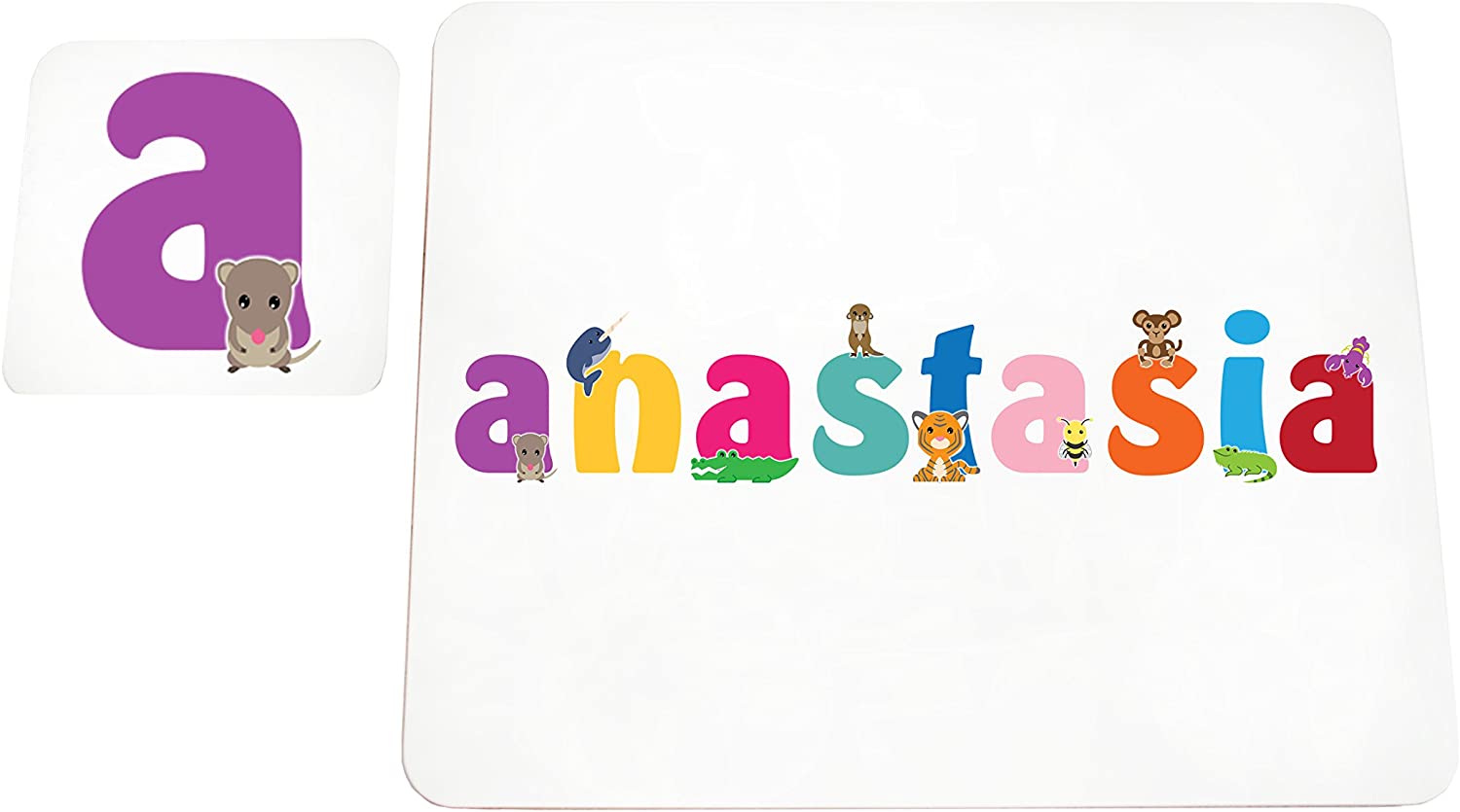 Little Helper lhv-anastasia-coasterandplacemat-15it Coasters and Placemats with Gloss Finish, Personalised