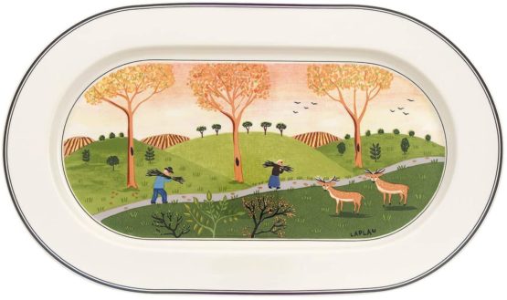 Villeroy & Boch Design Naif Serving Plate, 34 cm, Premium Porcelain, White/Colourful