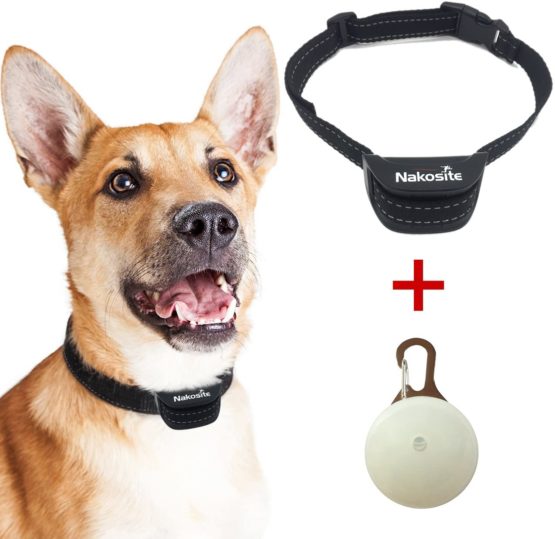 Nakosite PET2433 Best Anti Bark Dog Collar, Stop dogs barking Collar. Uses audible Sound and Vibration. NO SHOCK. Nylon Neck Strap for Small Medium and Large Dogs. LED DOG TAG