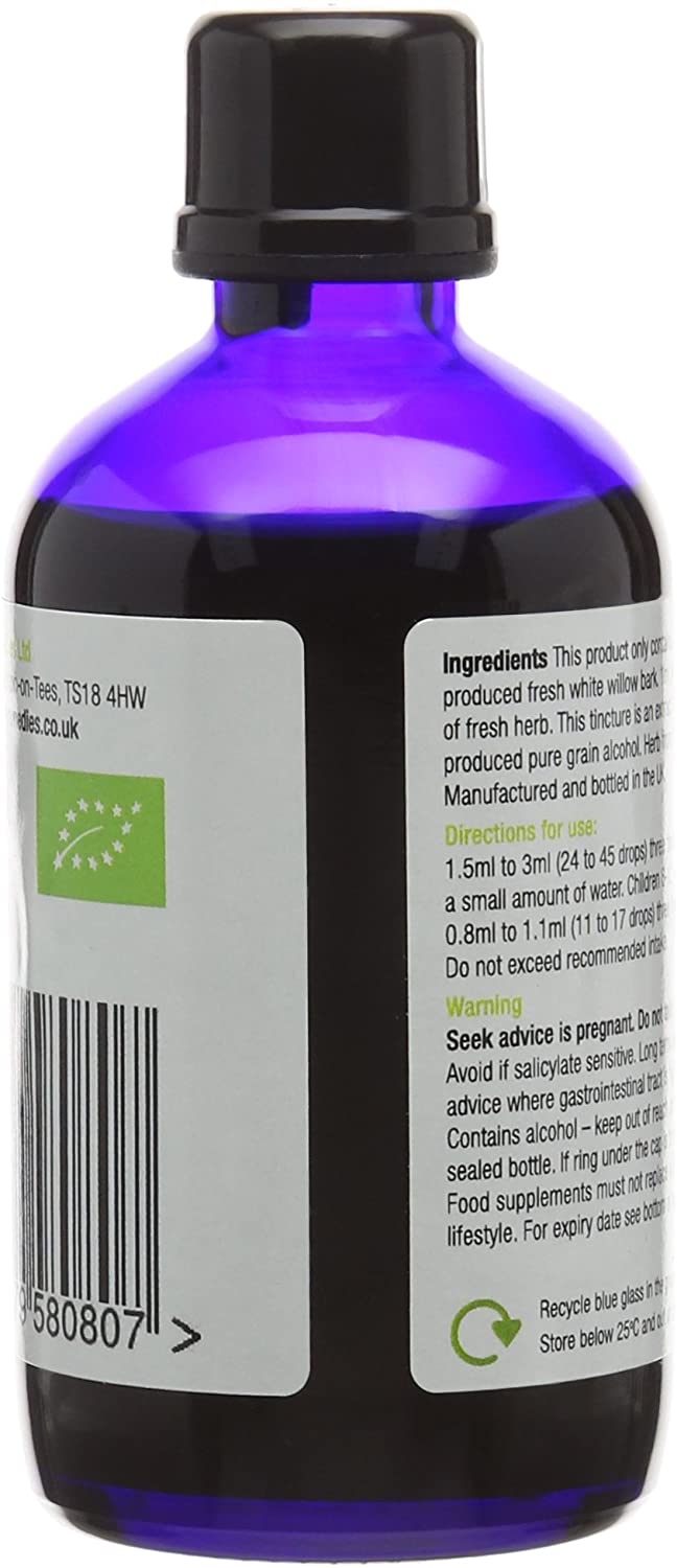 Organic Herbal Remedies 100ml White Willow Tincture, Blue Bottle, 100 ml (Pack of 1) - Image 3