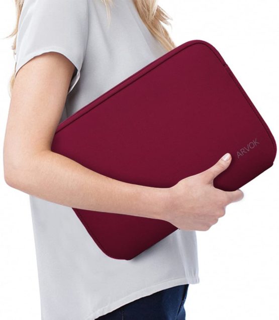 Arvok 15-15.6 Inch Laptop Sleeve Multi-Color & Size Choices Case/Water-resistant Neoprene Notebook Computer Pocket Tablet Briefcase Carrying Bag/Pouch Skin Cover For Acer/Asus/Dell/Lenovo/HP, Wine Red - Image 2