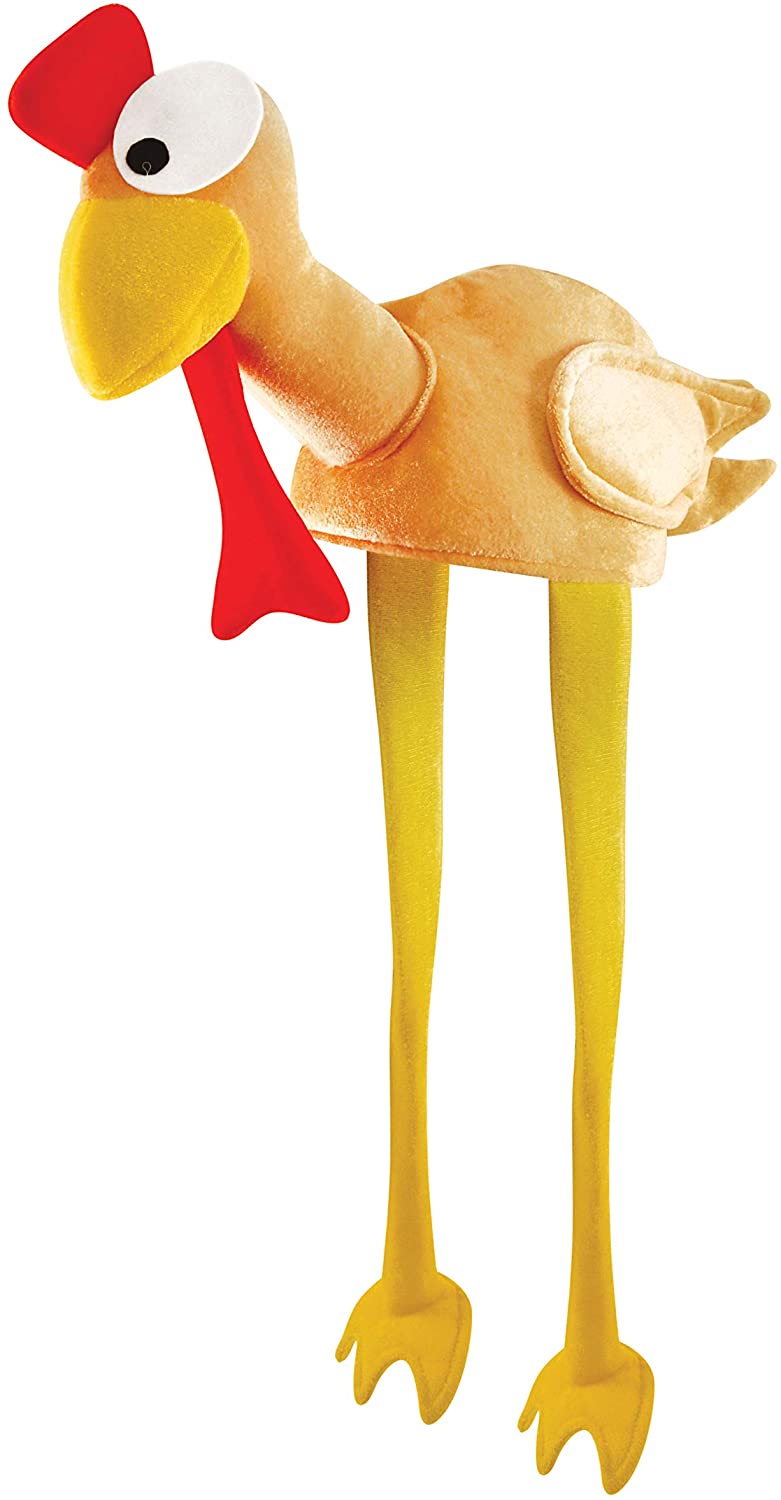 HENBRANDT Fancy Dress Adults Christmas Xmas Turkey Gobbler Hat With Legs, Brown