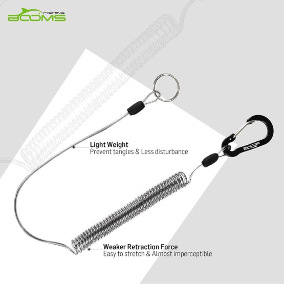 Booms Fishing T01 Fishing Coiled Lanyards With Spiral Retractable for Fishing Rods and Fly Fishing Nets - Image 2