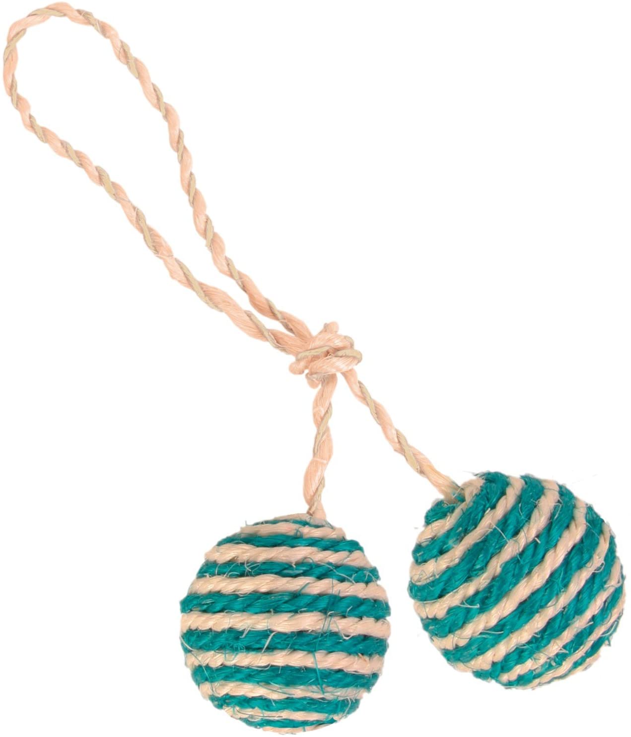 TRIXIE 2 balls on a rope, sisal, varying, ø 4,5 cm
