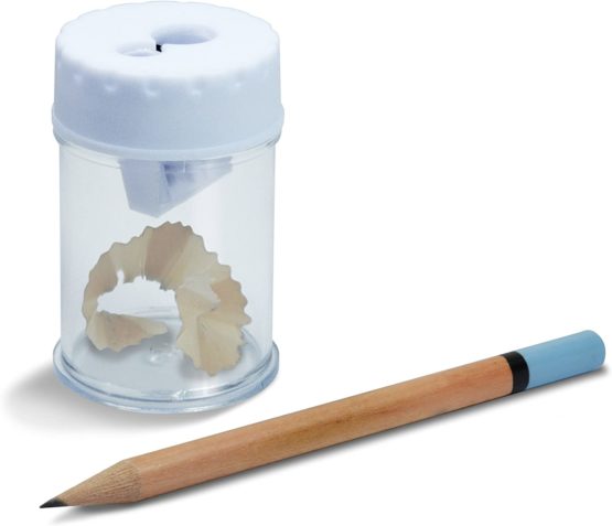 Rapesco R34DCDB2 Traditional Double-Hole Pencil Sharpener with Shavings Compartment - Transparent - Image 2