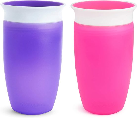 Munchkin Miracle 360 Sippy Cup, 2 Pack, Pink/Purple