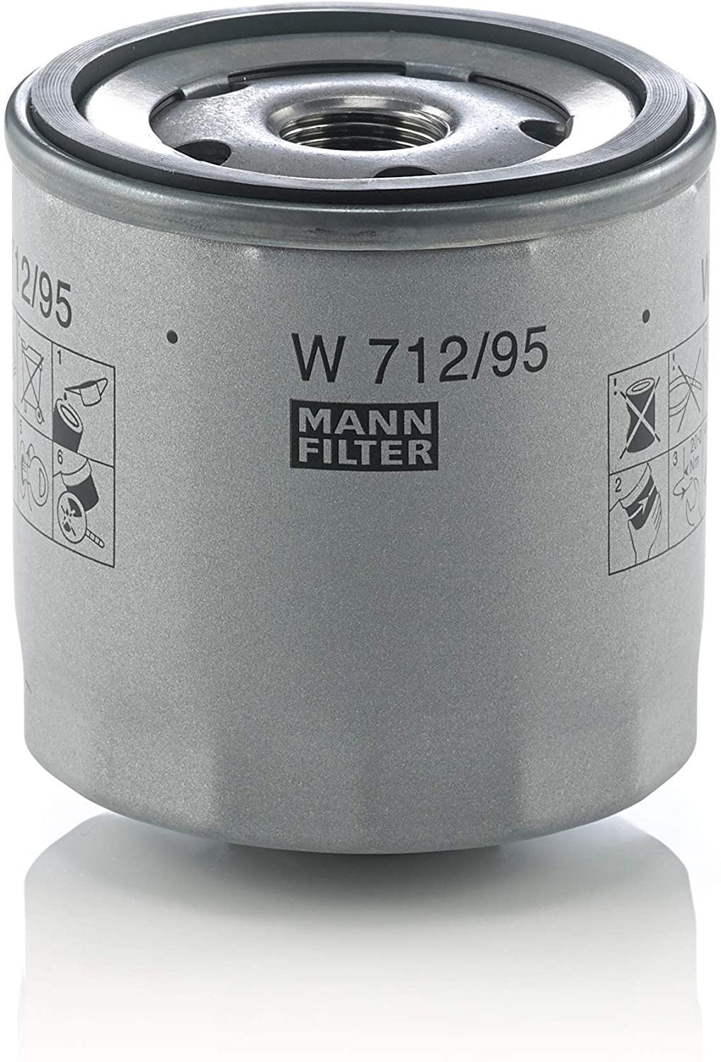MANN-FILTER W 712/95 Oil Filter - for Cars + Transporters, White, Single pack