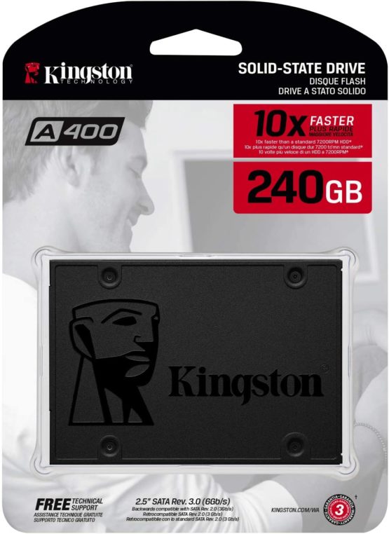 Kingston SSDNow A400 240GB SATA 3 Solid State Drive (SA400S37/240G), Black - Image 4