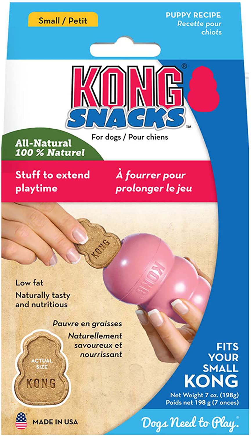 KONG Snacks - All Natural Dog Biscuit Treats - Chicken Liver Flavour, For Small-Medium KONG Toys - Puppy, 198 g (Pack of 1)