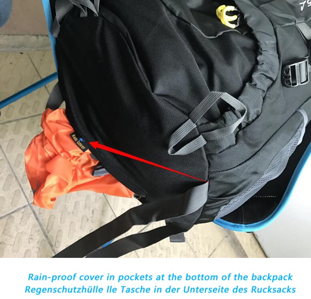 SHADOW DOMAIN Hiking Backpack, 50L 60L 65L + 5L Nylon Large Capacity to meet Sport Camping Travel Trekking Rucksacks Pack Mountaineering Climbing Knapsack (01 Black, 50L+10L) - Image 3