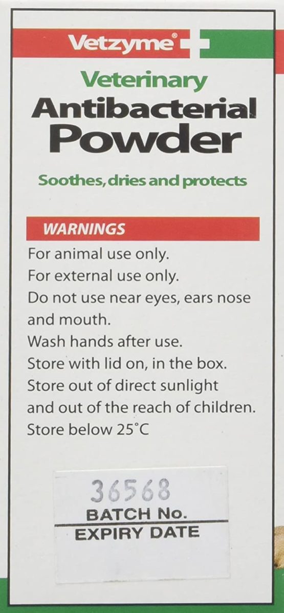 Vetzyme | Veterinary Antibacterial Powder for Dogs, Cats & Small Pets | Gently Soothes, Dries & Protects the Skin From Harmful Bacteria (40 g) - Image 4