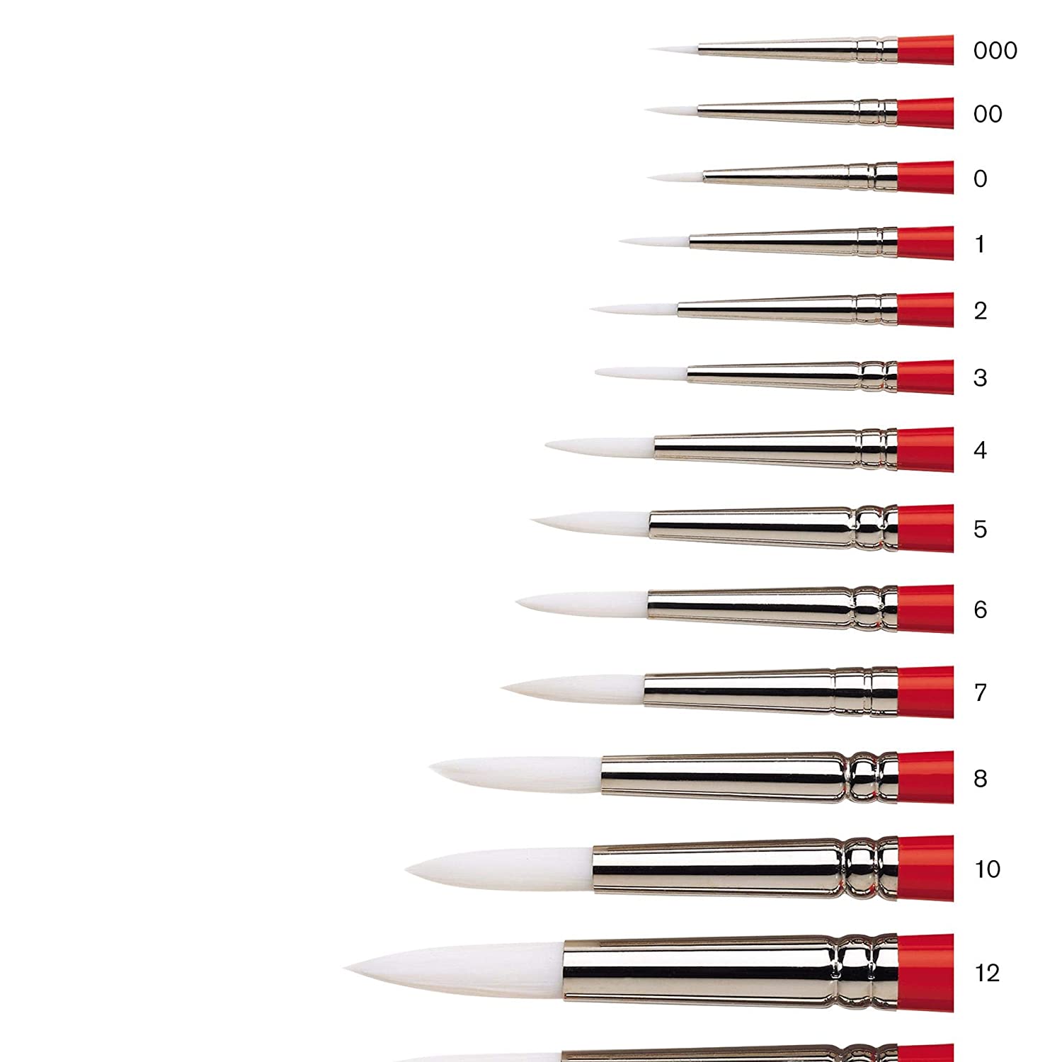 Winsor & Newton University Brush, Series 233 Round, SH #2, White,red - Image 3
