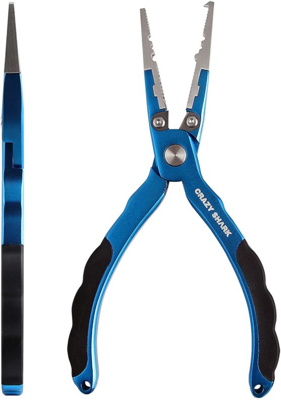 CrazyShark Professional Fishing Pliers Tungsten Carbide Cutters Split Ring Pliers Hook Remover Fish Holder - Image 3