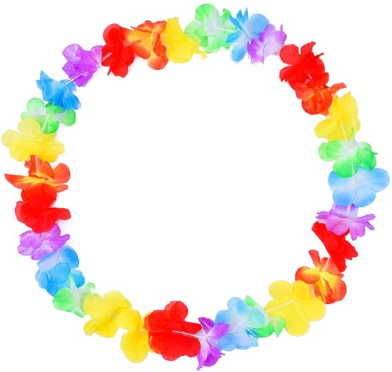 eBoot 10 Pieces Hawaiian Ruffled Flower Lei Luau Floral Leis for Dress, Party Necklace and Beach (Multicolor A) - Image 3