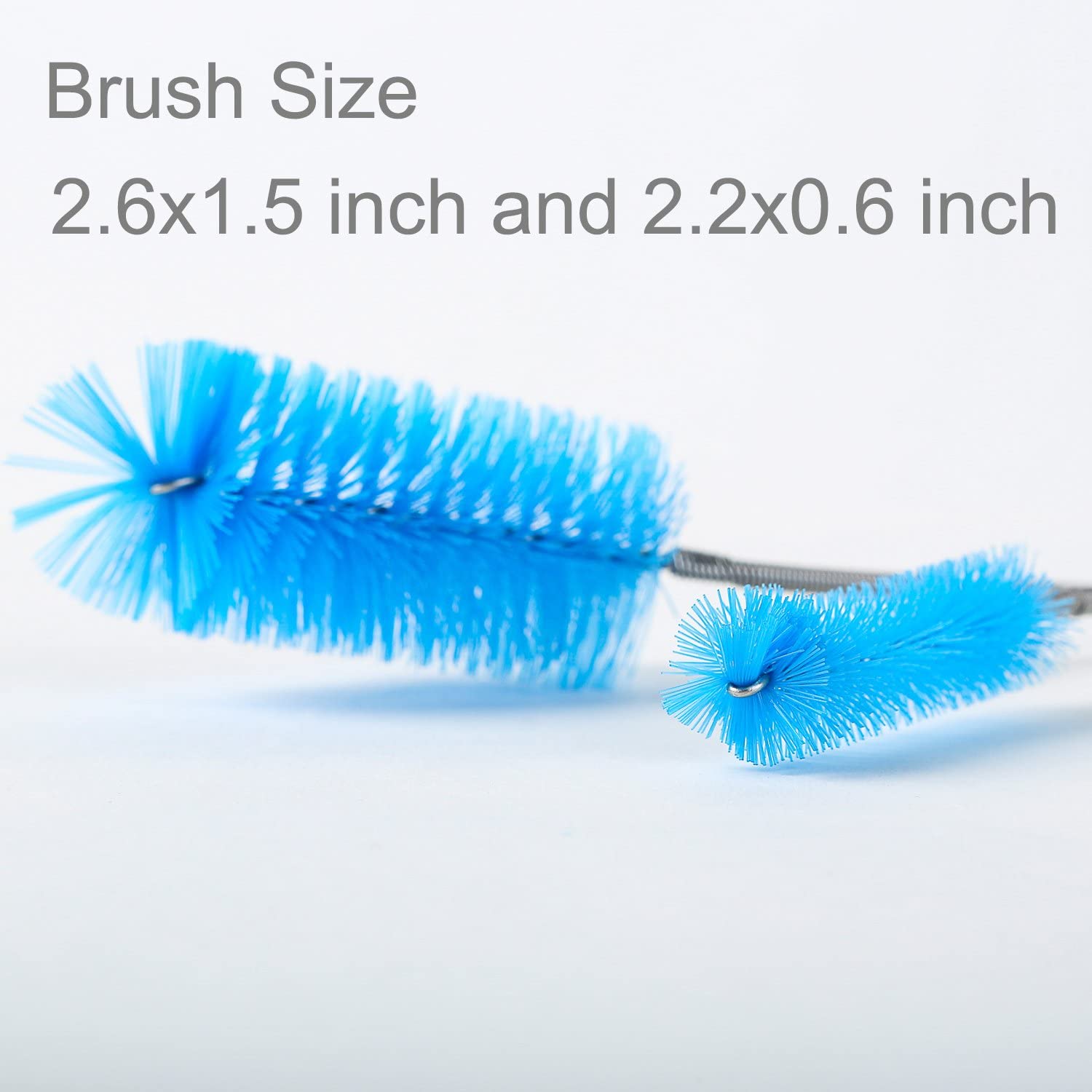 SLSON Long Tube Cleaning Brush Flexible Double Ended Bristles Hose Pipe Cleaner Stainless Steel Aquarium Filter Brush for Fish Tank or Home Kitchen,61 inch Length - Image 3