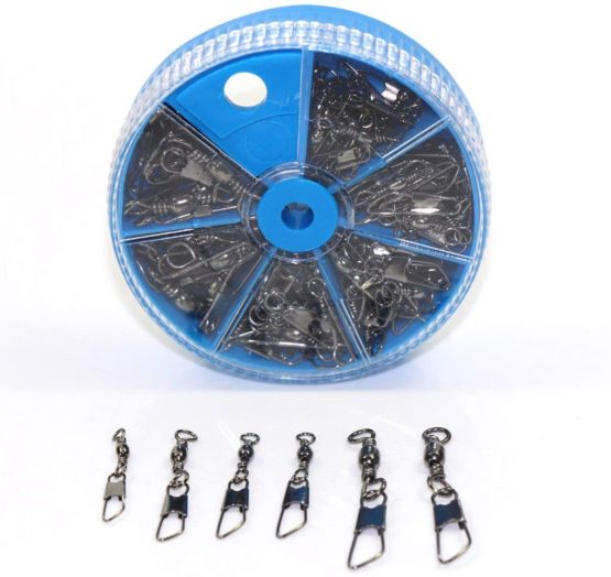 Croch 100Pcs Barrel Swivel with Safty Snap Connector Fishing #14, 12, 10, 8, 6, 4, 2 - Image 2