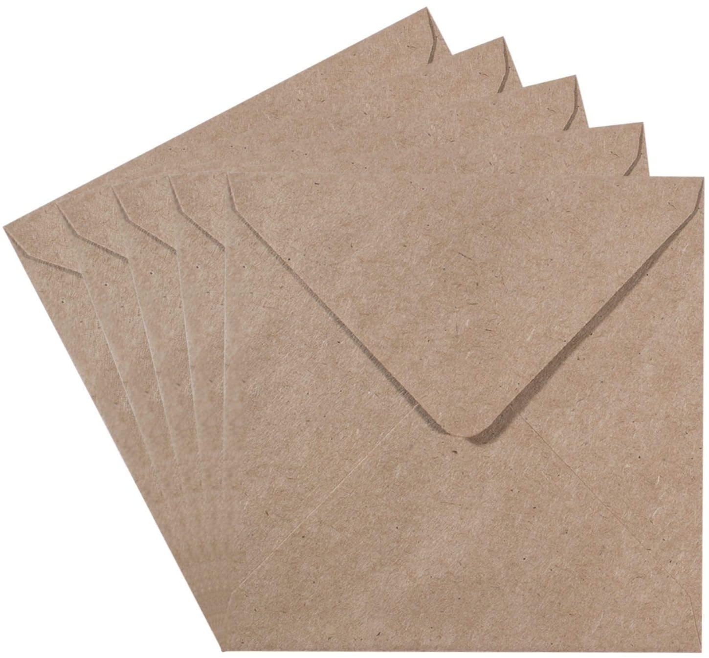 Vaessen Creative Large Square Florence Envelopes for Greeting Cards Kraft, Set of 5, Matching Cards Available - Image 3