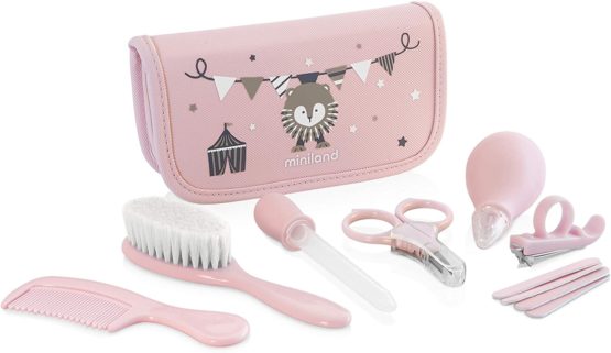 Miniland Complete Home and Travel Baby Care Kit, Pink