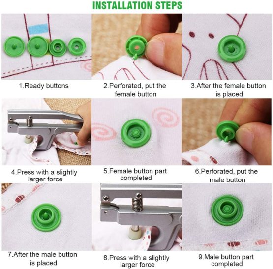 SUNTATOP T5 Snap Buttons + Snap Plier Kit for All Kinds Clothes DIY(24 Colors, Plier for T3, T5, T8) - Image 2