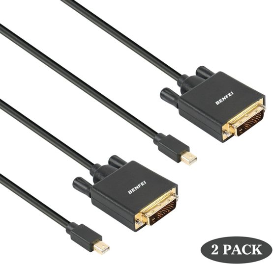 Mini Displayport to DVI Cable, BENFEI Mini DP to DVI 1.83M Cable Male to Male Gold-Plated Cord for MacBook, iMac(LG51) Surface Pro and Laptop