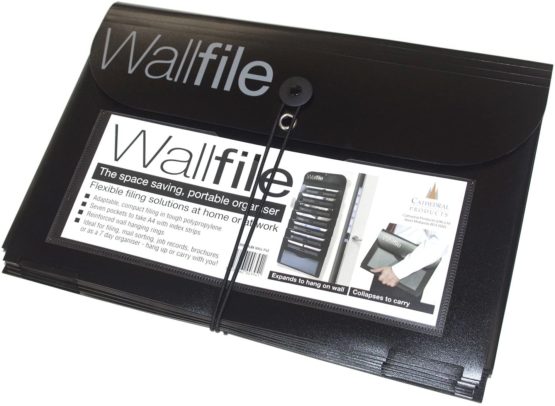 Cathedral EXPWALBK 7 Pocket Wall File - Black