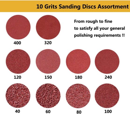 60Pcs Sanding Discs Pads, Augola Hook and Loop 40 60 80 100 120 150 180 240 320 400 Mixed Grits 125mm Sandpaper Sheet for Random Orbital Sander, 8-Holes - Image 2