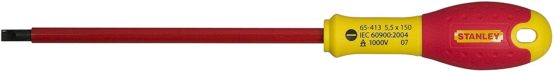 Stanley 1-65-413 Fat Max Screwdriver Insulated Slotted 5.5X150Mm-Red And Yellow
