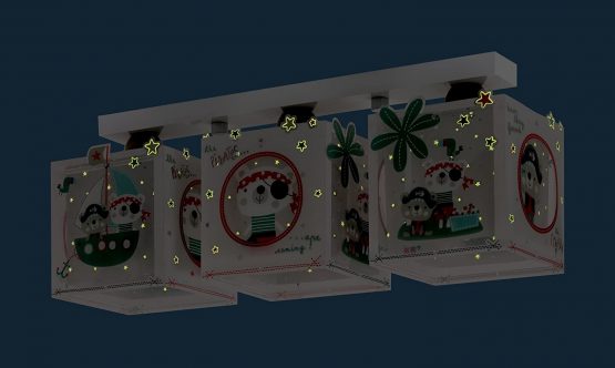Dalber Children's Ceiling Lamp 3 Lights The Pirates, Multi-Colour - Image 4