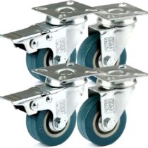 H&S 4 Castor Wheels Heavy Duty 50mm Swivel Trolley Furniture Caster with Brakes