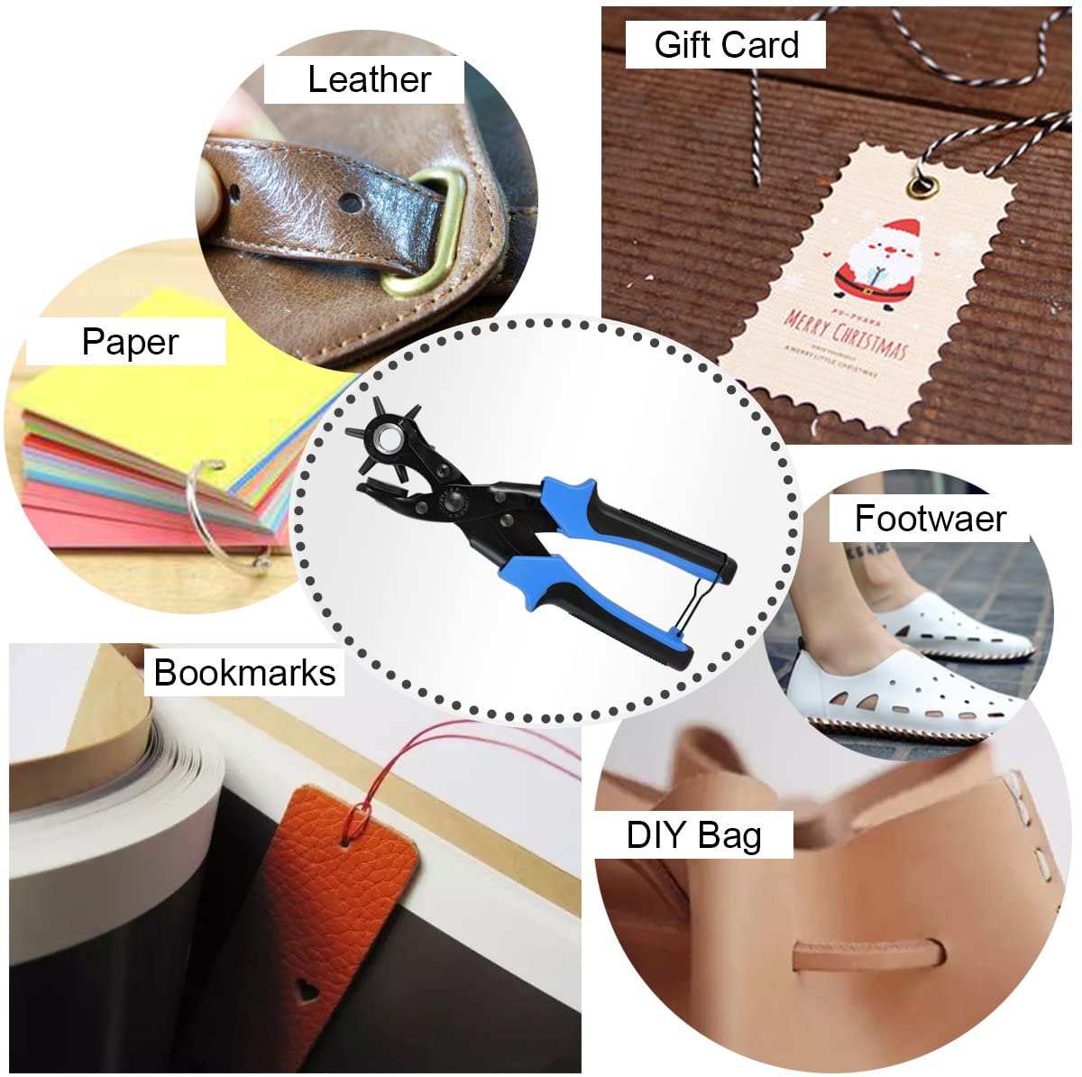 Leather Hole Punch, [Upgraded Version][Perfect Full Set] Diyife Belt