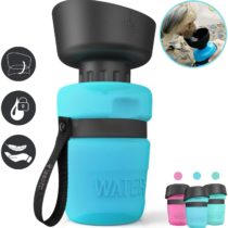 lesotc Pet Water Bottle for Dogs, Dog Water Bottle Foldable, Dog Travel Water Bottle, Dog Water Dispenser, Lightweight & Convenient for Travel BPA Free (18oz, Blue)