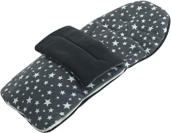 Fleece Footmuff Compatible with Uppababy Stroller Buggy Pram - Grey Star - Image 3