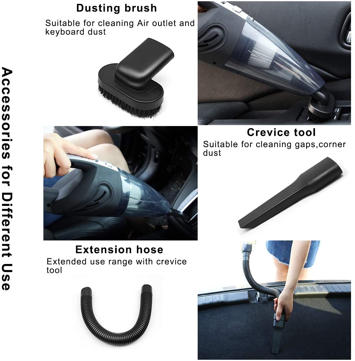 URAQT Handheld Lightweight Wet Dry Vacuum Cleaner Cordless, 120W with Powerful Suction, Portable Rechargeable for Car Home - Image 2