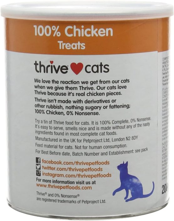 thrive Cat 100% Chicken Treats Maxitube, 200g - Image 2