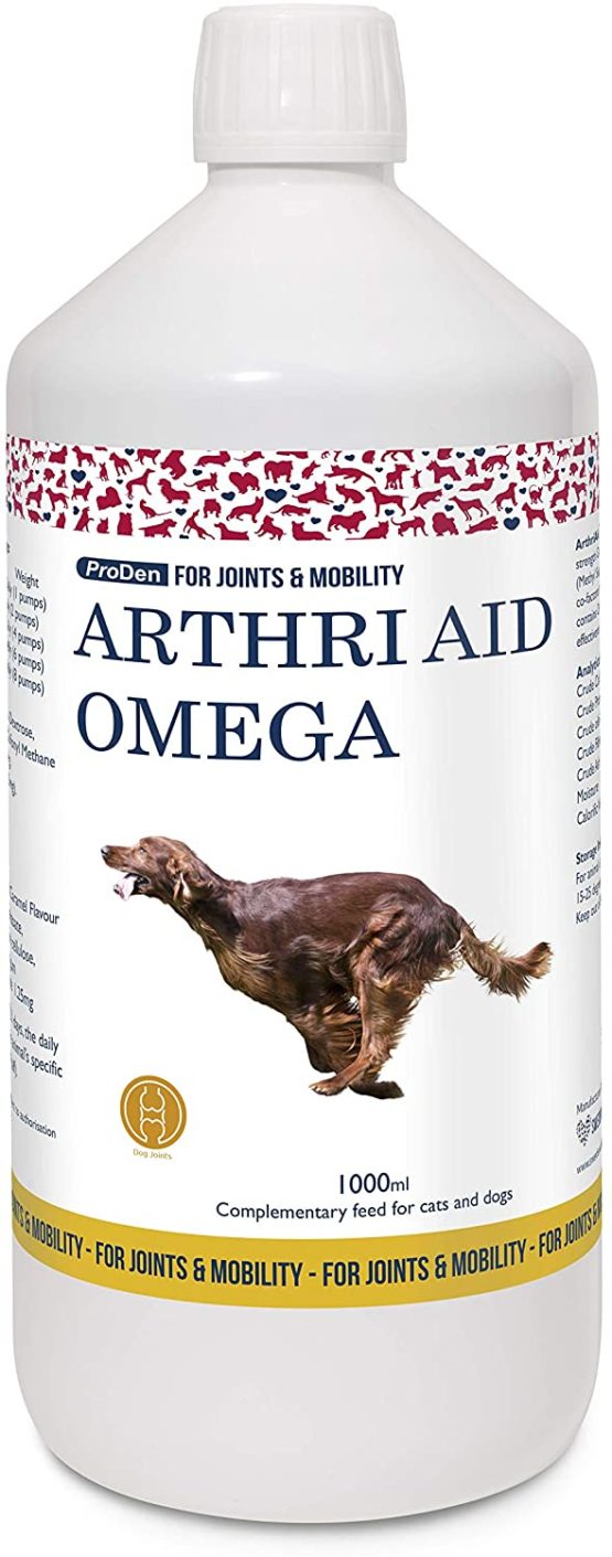 ArthriAid Omega Liquid Supplement 1 Litre for Dogs and Cats, Joints and Mobility Supplement