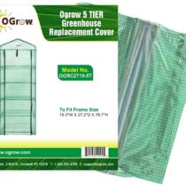 OGrow Greenhouse Replacement Cover, PVC Plastic Weather Resistant Grow House Covers, Clear and Green