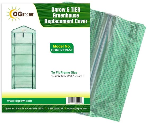 OGrow Greenhouse Replacement Cover, PVC Plastic Weather Resistant Grow House Covers, Clear and Green