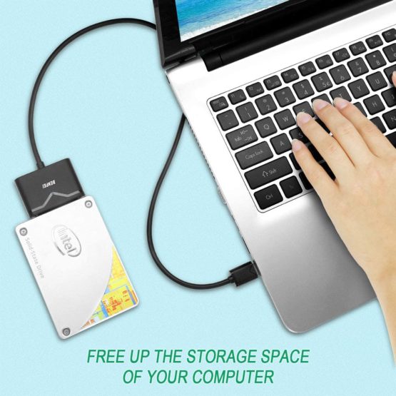 USB 3.0 to SATA Adapter for 2.5"/3.5" HDD/SSD, BENFEI USB 3.0 to SATA III Hard Drive Disk Adapter with 12V/2A Power Adapter - Image 4