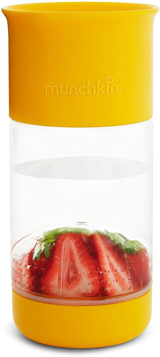 Munchkin Miracle 360 Fruit Infuser Sippy Cup, 14 oz/414 ml, Yellow